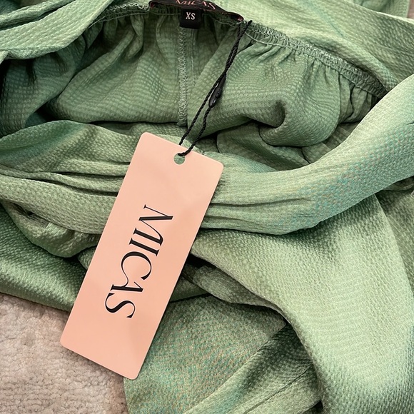 NEW Micas Heavy Satin Wide Leg Pants Sage size XS - Picture 2 of 7